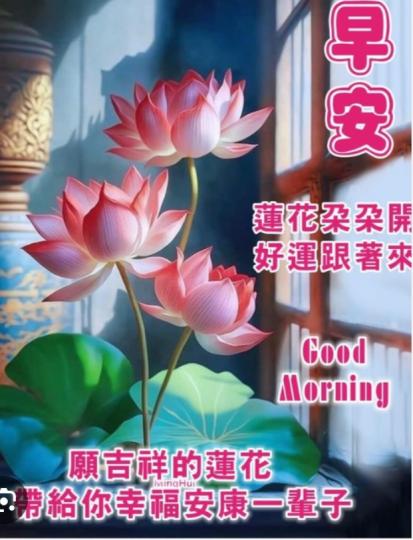 蓮花朵朵開，
  好運日日來！...
