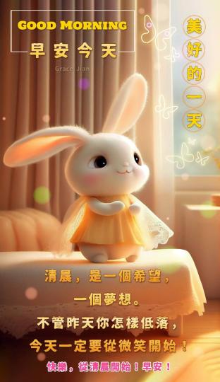 清晨從微笑
開始,朋友們早！...