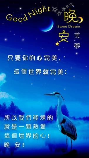 朋友晚安！
靜心好眠！...
