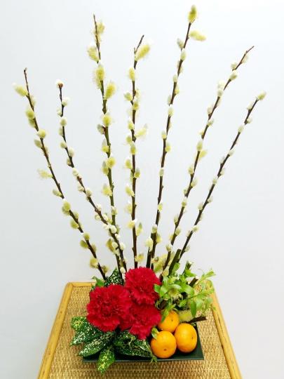 花藝
這盆賀壽花有銀柳-代表財富、紅色康乃馨-代表祝母親長壽，加上三個柑，意頭十足。...