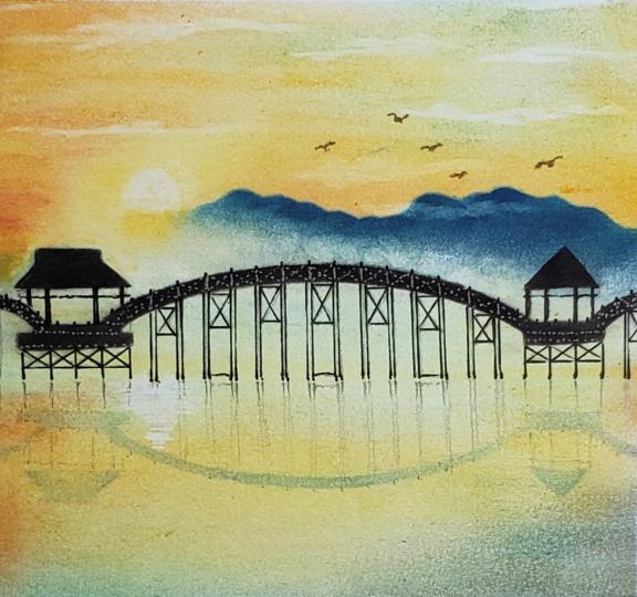 導師的畫作

導師是退休工程師，畫中的橋畫得很細緻。他説靈感是來自日本最長的木造橋 - 鶴舞之橋。...