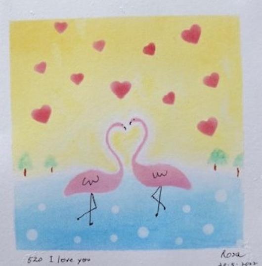和諧粉彩
今天是520 網絡情人節，老師教我們畫火烈鳥。火烈鳥有一個很好的寓意，一生一世一雙人，因為火烈鳥一生只有一個伴侶，寓意深刻又美好的愛情。...