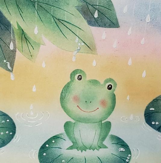荷塘青蛙

大暑天時，很渴望如畫中青蛙般享受下雨涼快的感覺。...