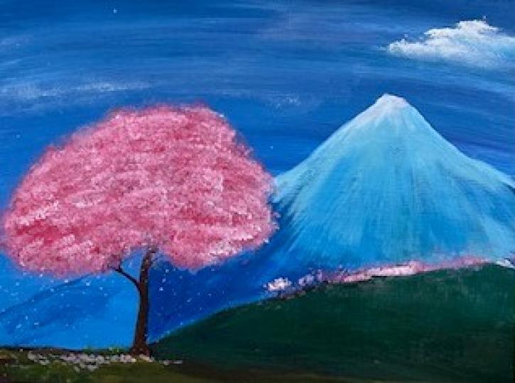 畫作
同學仔選擇畫富士山和櫻花代表日本。...