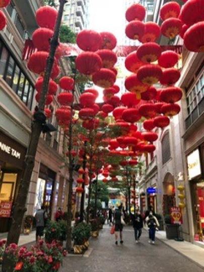 燈籠掛飾

一串串大紅燈籠高高掛做裝飾甚有歡樂氣氛，一點都不俗氣。...