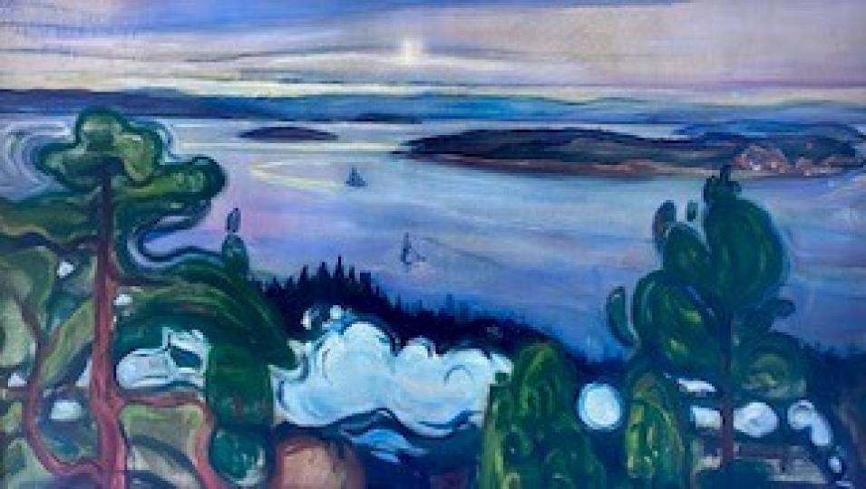 海景
這幅畫看似油畫，很有立體感。...