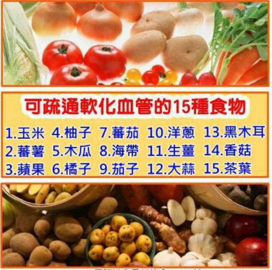 可軟化血管的15種食物！...