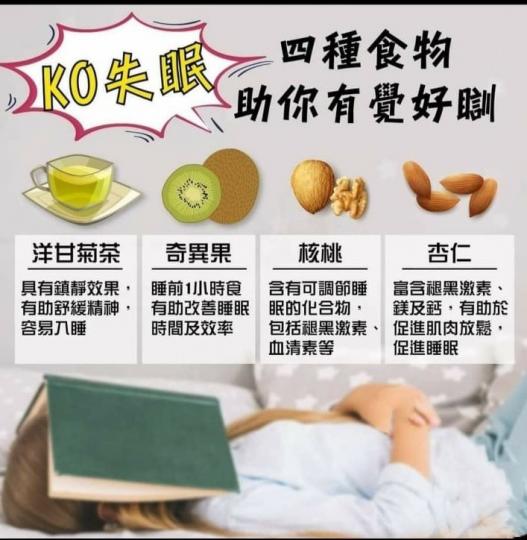 失眠真的辛苦,這四種食物能助你有覺好瞓!...