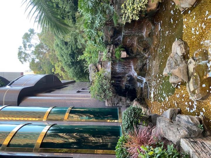 這私人屋苑有小瀑布，潺潺流水聲，不但吸引雀鳥，也吸引了我停步欣賞。...