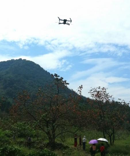 藍天白雲中的模型飛機...