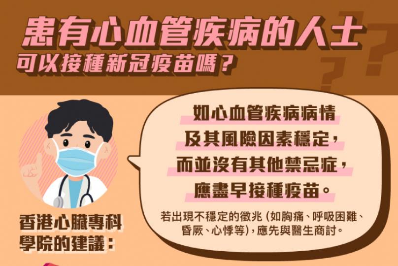 心血管疾病患者可以接種新冠疫苗嗎？