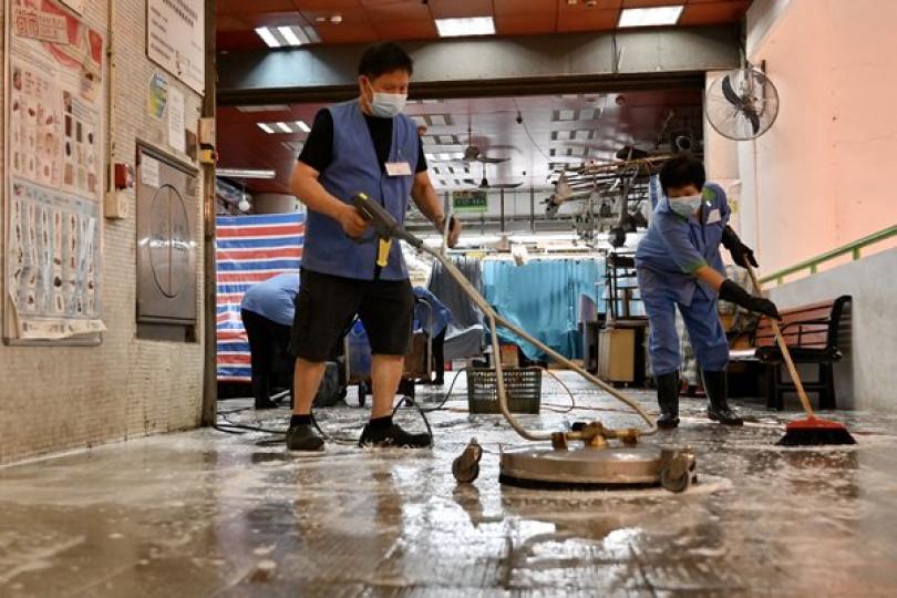 兩街市提早關閉作清潔消毒 兩街市提早關閉作清潔消毒
