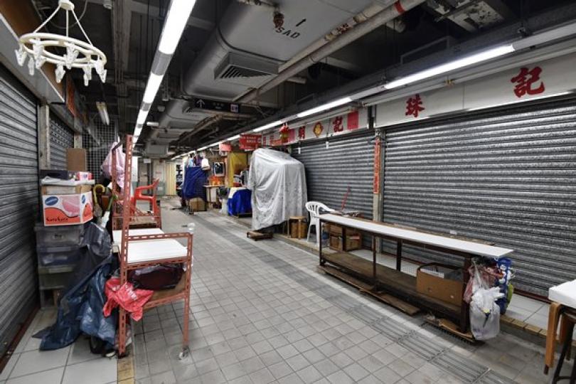元朗同益街市提早關閉清潔消毒 元朗同益街市提早關閉清潔消毒