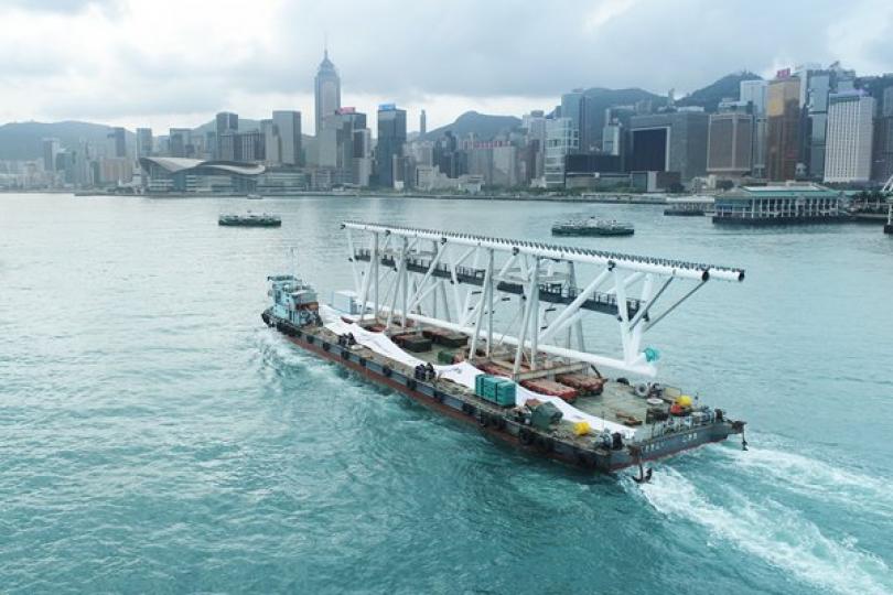 啟德體育園主鋼桁架抵港 啟德體育園主鋼桁架抵港