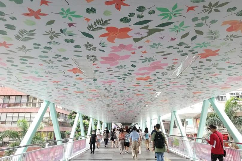 優化景觀: 路政署2017年起配合天橋和隧道的保養和翻新工程,在一些天橋或隧道的牆身添上圖案或色彩,例如金鐘及灣仔的「心花樂放」美化工程。 優化景觀: 路政署2017年起配合天橋和隧道的保養和翻新工程,在一些天橋或隧道的牆身添上圖案或色彩,例如金鐘及灣仔的「心花樂放」美化工程。
