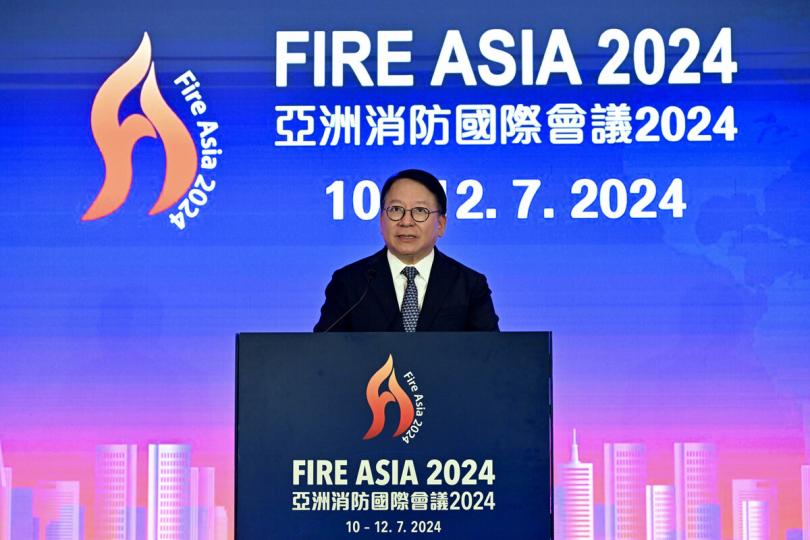 應急準備:  陳國基在會議開幕典禮致辭。
