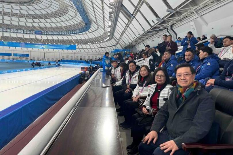 李家超哈爾濱觀賞港隊亞冬會賽事