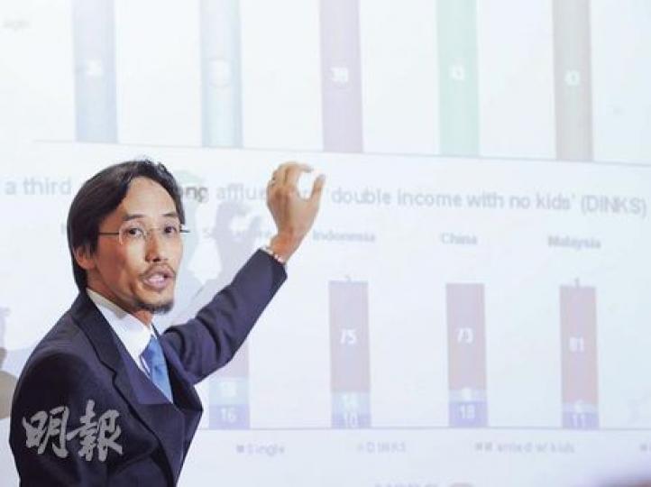 匯豐亞太區個人理財業務財富管理業務區域主管李錦榮表示，今年初大部分本港富戶均受惠於股市復蘇，對其他資產類別亦重拾投資信心。（劉焌陶攝）