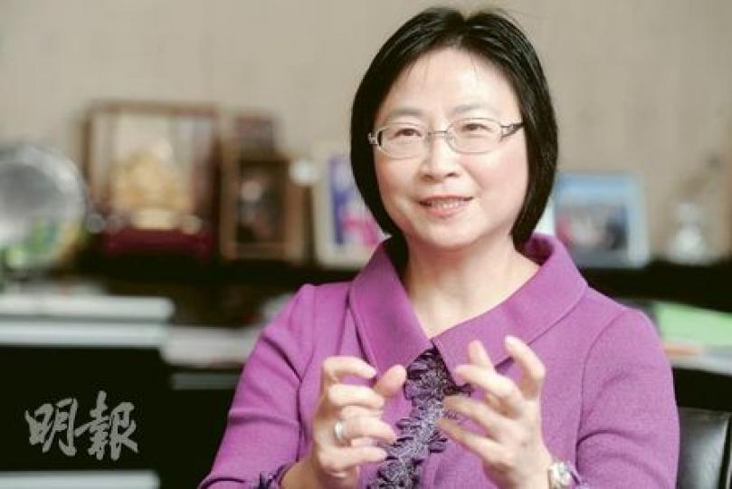 梁高美懿認為，目前的升市是由於太多資金追逐太少的東西，但當美國經濟大復蘇後，國際資金可能撤走，到其時股樓或出現調整。（尹錦恩攝）