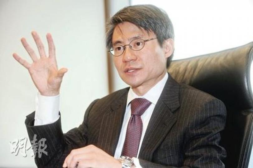 摩根士丹利亞太區醫療保健部門投行主管童牧知接受採訪時說，公司目前較多內地客戶，雖然他2007年來香港工作，但一周幾乎大多數時間都在內地。（尹錦恩攝）
