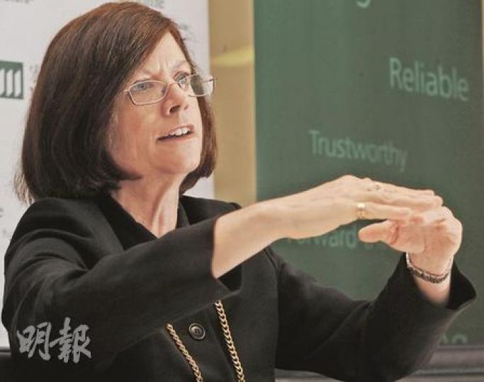宏利環球投資管理亞太區股票事務部主管謝慧賢表示,近期有見大量熱錢由短期美債市場流入股票市場。(劉焌陶攝) 宏利環球投資管理亞太區股票事務部主管謝慧賢表示,近期有見大量熱錢由短期美債市場流入股票市場。(劉焌陶攝)