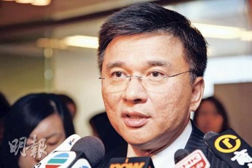 陳家強認為，流入本港的資金並不是熱錢，大部分是在港上市所集資得來的，包括內地企業在港上市籌集的資金。（陳智良攝）
