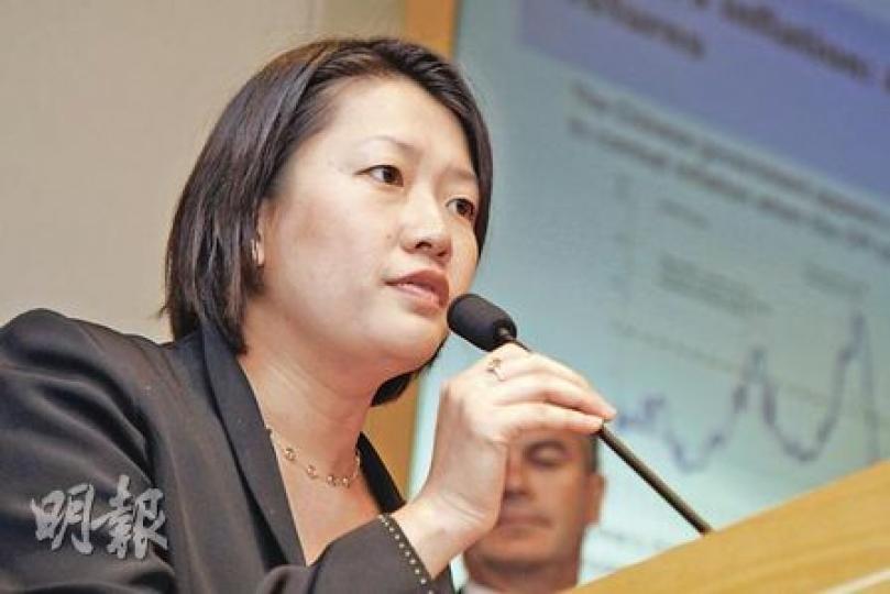 高盛中國首席策略分析師朱悅重申，高盛中長線仍看好內地市場，而被指引發A股下挫的報告只為H股短線部署，當中只建議投資者套現獲利，而非睇淡後市。（陳智良攝）