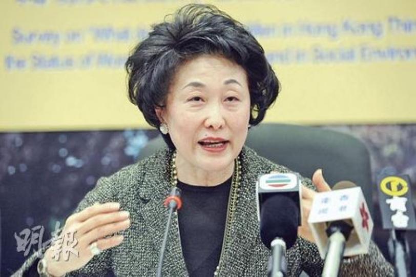 婦女事務委員會主席高靜芝(圖)指出,女性樂於貢獻時間參與社區和義工活動,但女性在決策層面的聲音較弱,直言目前香港女性「仍然係做阿四階段」。(尹錦恩攝)(明報製圖) 婦女事務委員會主席高靜芝(圖)指出,女性樂於貢獻時間參與社區和義工活動,但女性在決策層面的聲音較弱,直言目前香港女性「仍然係做阿四階段」。(尹錦恩攝)(明報製圖)
