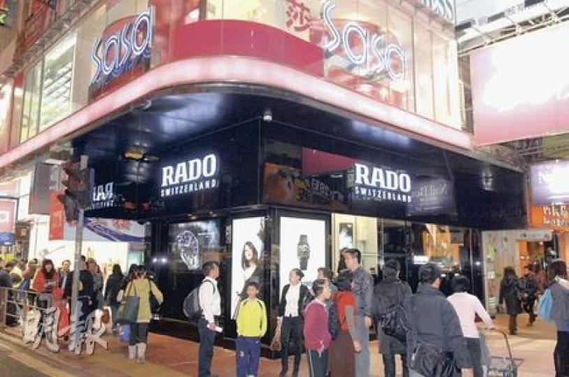 銅鑼灣時代廣場附近出租予雷達表的600方呎舖位，以3.8億元易手，呎價63.3萬元，成為本港新舖王。（衛永康攝）