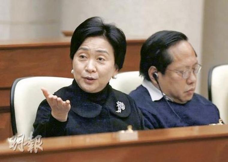 民主黨劉慧卿表示，民主黨支持政改方案經過黨內的多番討論，由大會通過而決定，反對有人「以暴力、武力、惡毒語言作人身攻擊」。（林振東攝）