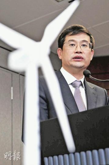 中國風電主席兼行政總裁劉順興表示,公司今年目標新增700至800兆瓦投產裝機容量。(張智超攝) 中國風電主席兼行政總裁劉順興表示,公司今年目標新增700至800兆瓦投產裝機容量。(張智超攝)