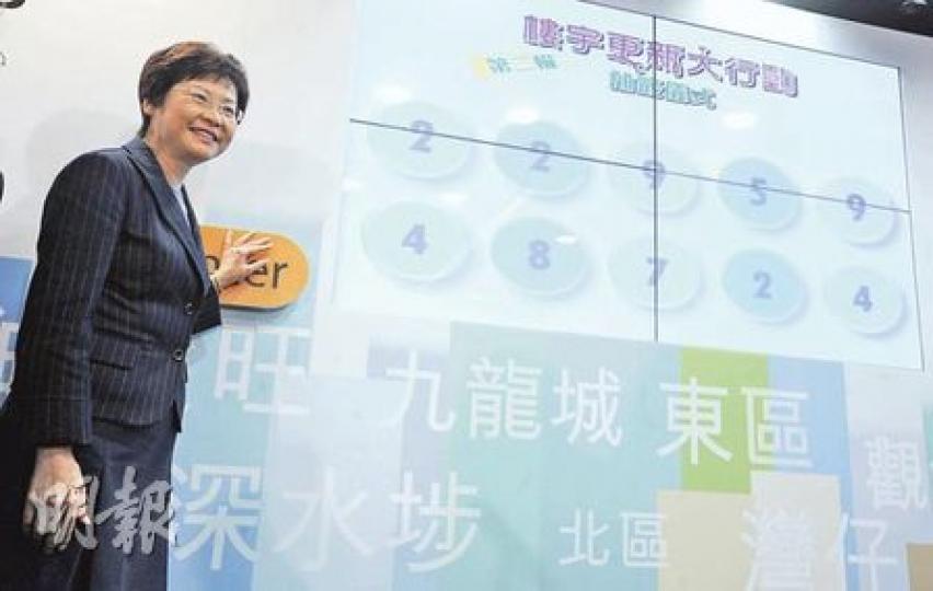 第二輪樓宇更新大行動昨日抽籤,共有516宗舊樓法團申請獲批。發展局長林鄭月娥稱政府再注資10億元後,不會再加碼。(朱永倫攝) 第二輪樓宇更新大行動昨日抽籤,共有516宗舊樓法團申請獲批。發展局長林鄭月娥稱政府再注資10億元後,不會再加碼。(朱永倫攝)