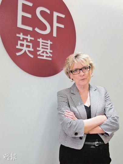 教育局建議英基若財政許可便轉變為私立國際學校，英基行政總裁杜茵妮認為政府資助額佔總收入兩成，一旦取消資助英基必須加學費填補。（彭美芳攝）