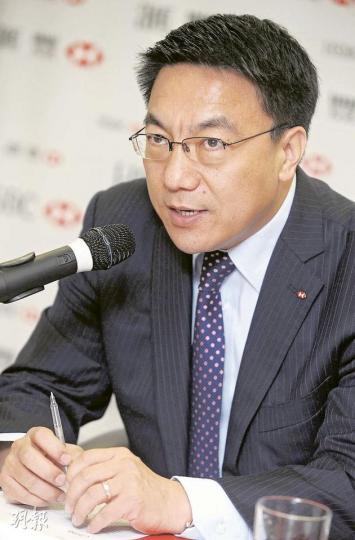 匯豐大中華區首席經濟師屈宏斌預計未來數月,內地貸款增仍會放慢。(何家達攝)(明報製圖) 匯豐大中華區首席經濟師屈宏斌預計未來數月,內地貸款增仍會放慢。(何家達攝)(明報製圖)