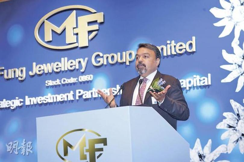 L Capital管理合伙人Ravi Thakran表示，入股明豐珠寶是看中內地對奢侈品的需求日益增加。（鄧宗弘攝）