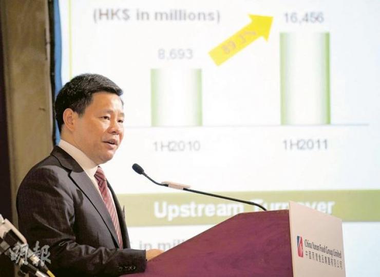 雨潤公布上半年業績,扣除政府補貼等其他收入後的核心業務淨利潤大幅增加逾七成,主席祝義材(圖)還說,如沒有此前的負面報道,公司表現應更好。(葉漢華攝) 雨潤公布上半年業績,扣除政府補貼等其他收入後的核心業務淨利潤大幅增加逾七成,主席祝義材(圖)還說,如沒有此前的負面報道,公司表現應更好。(葉漢華攝)