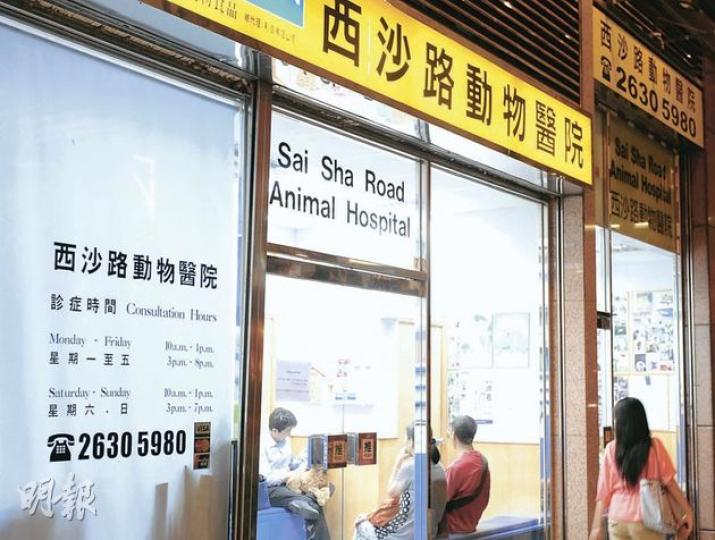 蔡與朱便是在圖中位於馬鞍山的西沙路動物醫院內爭執,並演變成懷疑禁錮事件。 (劉焌陶攝) 蔡與朱便是在圖中位於馬鞍山的西沙路動物醫院內爭執,並演變成懷疑禁錮事件。 (劉焌陶攝)