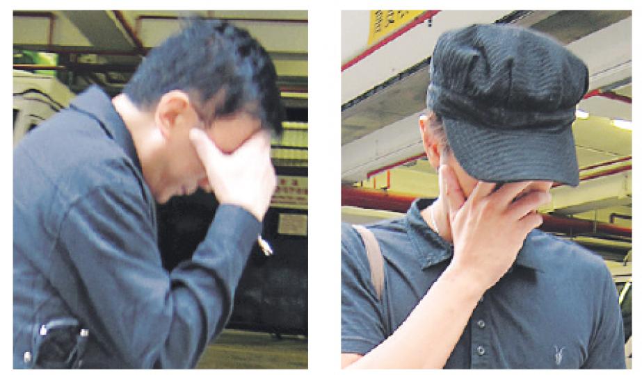 被告劉定成(左)與盧昕傑(右),昨跟多名記者在街頭展開「追逐戰」,前者一度衝入私人住宅大堂,後者奔至鯉景灣附近時失去影蹤。(林綺琪攝) 被告劉定成(左)與盧昕傑(右),昨跟多名記者在街頭展開「追逐戰」,前者一度衝入私人住宅大堂,後者奔至鯉景灣附近時失去影蹤。(林綺琪攝)