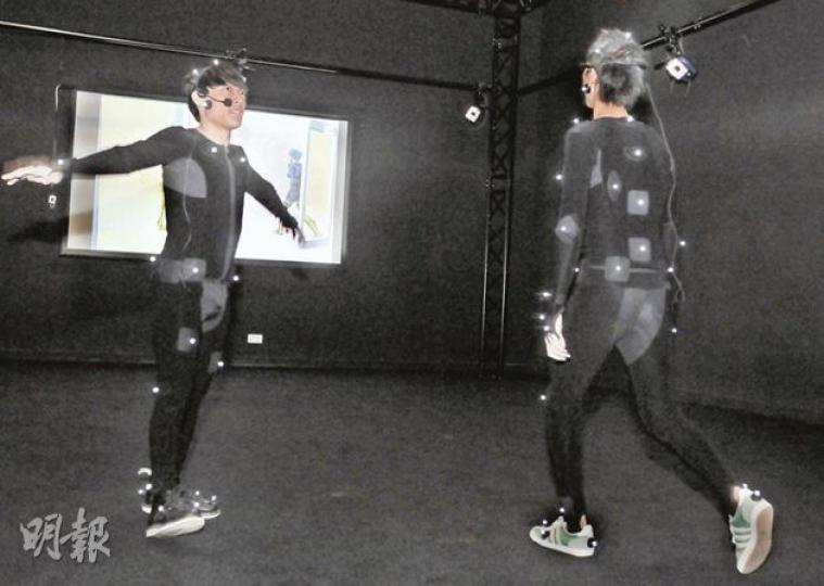 城大斥資逾百萬引進電影《阿凡達》運用的「人體動作實時感應」技術,供學生製作超現實影片及動畫。(劉焌陶攝) 城大斥資逾百萬引進電影《阿凡達》運用的「人體動作實時感應」技術,供學生製作超現實影片及動畫。(劉焌陶攝)