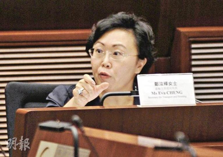 運輸及房屋局長鄭汝樺稱,港珠澳大橋增加的65億元造價只是非常保守的估計。 (何家達攝) 運輸及房屋局長鄭汝樺稱,港珠澳大橋增加的65億元造價只是非常保守的估計。 (何家達攝)