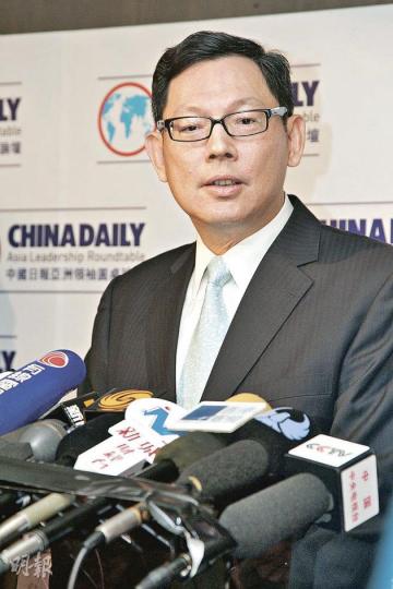 陳德霖指本港貸款增速近日有回落趨勢。 (鄧宗弘攝) 陳德霖指本港貸款增速近日有回落趨勢。 (鄧宗弘攝)