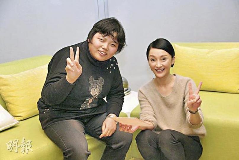 周迅希望病童能樂觀面對人生。（攝影/記者：葉靜文）