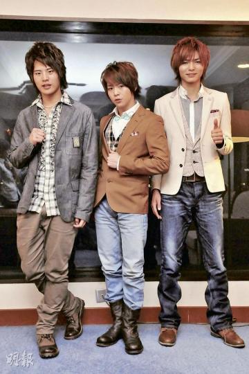 Hey!Say!JUMP成員(左起)岡本圭人、有岡大貴、藪宏太希望能把日本的演唱會原汁原味讓香港觀眾欣賞。(攝影:孫華中) Hey!Say!JUMP成員(左起)岡本圭人、有岡大貴、藪宏太希望能把日本的演唱會原汁原味讓香港觀眾欣賞。(攝影:孫華中)