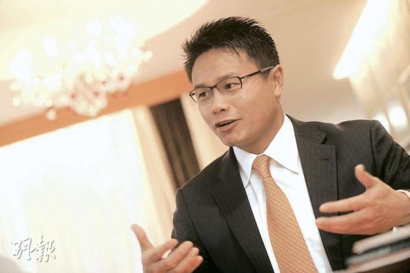 朱鼎健表示，自己是完美主義者；在工作上，他覺得只有自己一個人進步是沒用的，要公司團隊所有人進步，整個企業才會進步。（余俊亮攝）