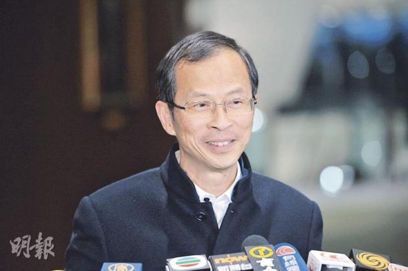 考慮參選特首的立法會主席曾鈺成稱民建聯對他參選有保留。（尹錦恩攝）