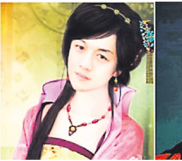 王菲上載老公李亞鵬的「女妝」照(圖)。(微博圖片) 之後王菲亦被粉絲惡搞,將她的樣套在男古裝人身上(圖)。(微博圖片) 王菲上載老公李亞鵬的「女妝」照(圖)。(微博圖片) 之後王菲亦被粉絲惡搞,將她的樣套在男古裝人身上(圖)。(微博圖片)