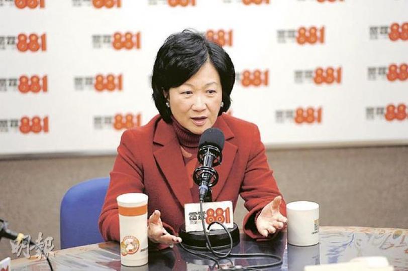 爭取提名參選特首的新民黨主席葉劉淑儀表示，過去幾日有本來已決定不提名的選委轉軚支持她，不過若最終不能入閘，不會公開提名人的身分與數目。（尹錦恩攝）
