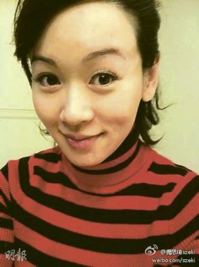 楊思琦在微博上載素顏照,看來產後的思琦精神不錯。(微博圖片) 楊思琦在微博上載素顏照,看來產後的思琦精神不錯。(微博圖片)
