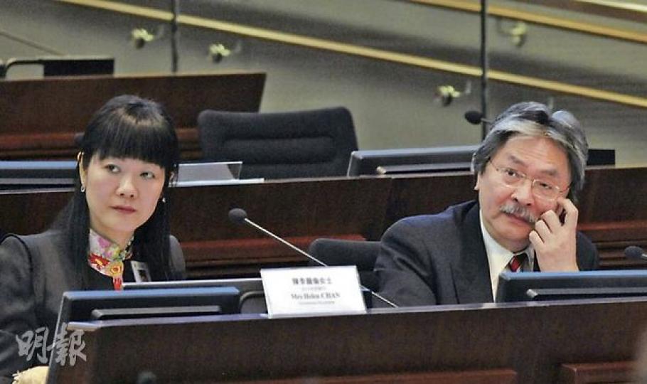 財政司長曾俊華昨出席財經事務委員會會議表示,金管局有需要時會再推逆周期措施,進一步收緊按揭。(尹錦恩攝) 財政司長曾俊華昨出席財經事務委員會會議表示,金管局有需要時會再推逆周期措施,進一步收緊按揭。(尹錦恩攝)