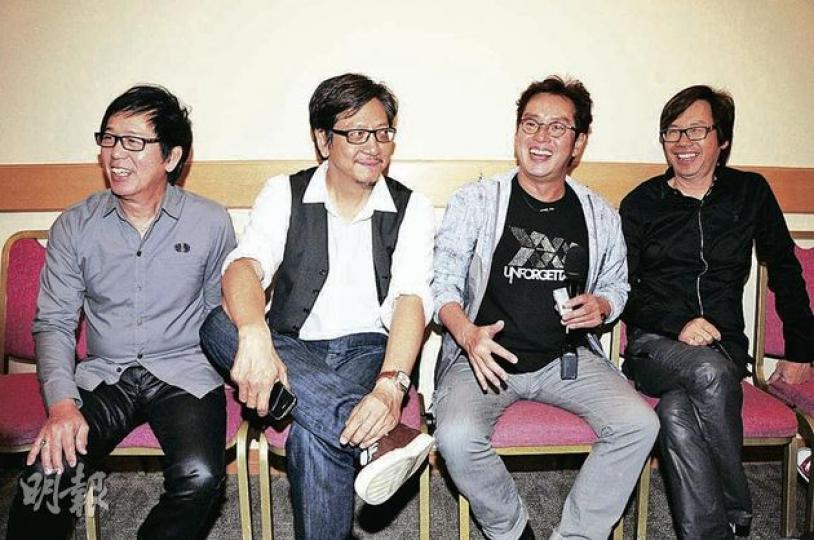 溫拿4子葉智強、陳友、阿倫及彭健新難得聚首一堂。(攝影﹕梁迺楠) 溫拿4子葉智強、陳友、阿倫及彭健新難得聚首一堂。(攝影﹕梁迺楠)